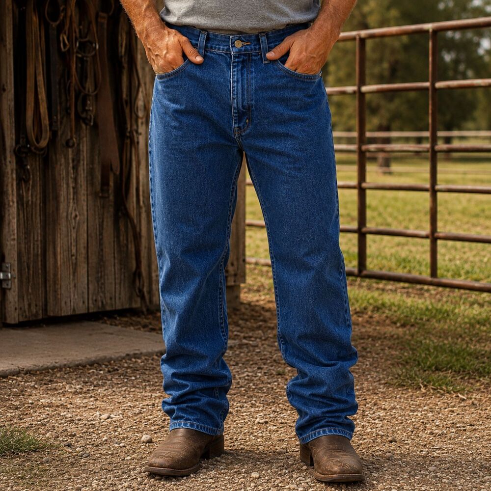 vintage Wrangler 936DEN Men's 34x32 Regular Fit Cowboy Cut Jeans Blue Denim